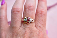 Load image into Gallery viewer, Antique Art Nouveau 14K Rose Gold Ruby and Diamond Ring