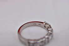 Load image into Gallery viewer, Platinum Unique 1.50cts Round & Emerald Cut Bar Channel Diamond Band