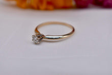 Load image into Gallery viewer, Vintage 14K Yellow Gold Solitaire 0.22cts Diamond Engagement Ring