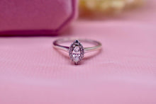 Load image into Gallery viewer, 14K White Gold 0.41cts Marquise Halo Diamond Engagement Ring