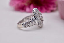 Load image into Gallery viewer, 14K White Gold Vintage Marquise Halo Diamond Statement Cocktail Engagement Ring