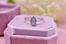 Load image into Gallery viewer, 14K White Gold 0.41cts Marquise Halo Diamond Engagement Ring