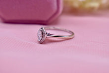 Load image into Gallery viewer, 14K White Gold 0.41cts Marquise Halo Diamond Engagement Ring