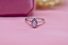 Load image into Gallery viewer, 14K White Gold 0.41cts Marquise Halo Diamond Engagement Ring