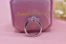 Load image into Gallery viewer, The Leo Vintage 14K White Gold 1.04cts Three Stone Round Brilliant Cut Diamond Ring