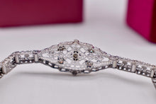 Load image into Gallery viewer, Vintage Art Deco 10K White Gold Diamond Filigree Bracelet