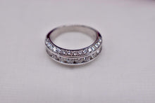 Load image into Gallery viewer, Vintage 14K White Gold Unique 1.90cts Three Row Channel Set Round Diamond Band