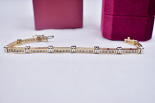 Load image into Gallery viewer, 14K Yellow & White Gold Vintage 2.50cts Diamond Channel Set Bracelet