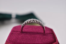 Load image into Gallery viewer, Vintage 14K White Gold Double Row Diamond Wedding Band