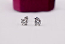 Load image into Gallery viewer, Platinum Round Natural Diamond Screw Back Stud Earrings 1.50cts