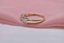 Load image into Gallery viewer, The Leo Vintage 14K Yellow Gold& White Gold Bar Channel Five Stone Diamond Band