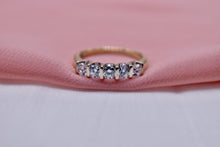 Load image into Gallery viewer, The Leo Vintage 14K Yellow Gold& White Gold Bar Channel Five Stone Diamond Band