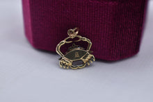 Load image into Gallery viewer, Vintage 14K Yellow Gold Blue Enamel Crab Charm
