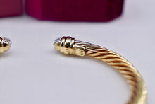 Load image into Gallery viewer, Vintage 18K Yellow & White Gold David Yurman Bangle Diamond Cable Bracelet