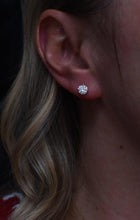 Load image into Gallery viewer, 14K White Gold Round Diamond Push Back Stud Earrings 1.20cts