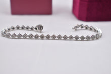 Load image into Gallery viewer, 14K White Gold Unique Designed Vintage Diamond Tennis Bracelet