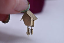 Load image into Gallery viewer, Vintage 14k Gold Animated 3D Cuckoo Clock Charm