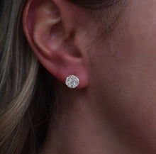 Load image into Gallery viewer, Vintage 14K Yellow Gold Diamond Halo Cluster 1.00cts Stud Earrings