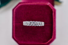 Load image into Gallery viewer, Vintage 14K White Gold Double Row Diamond Wedding Band