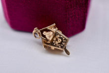 Load image into Gallery viewer, Vintage 1950s 14k Gold Movable Mechanical 3D Cuckoo Clock Charm