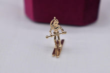 Load image into Gallery viewer, Vintage 14k Yellow Gold Movable Animated Skiing Charm