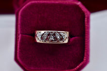 Load image into Gallery viewer, Vintage Art Deco 14K Two Toned White and Yellow Gold Floral Diamond Band