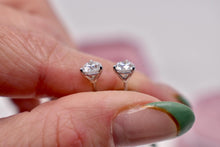 Load image into Gallery viewer, 14K White Gold Round Diamond Push Back Martini Stud Earrings 0.94cts