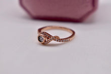 Load image into Gallery viewer, 10K Rose Gold Interwoven Twisted Diamond Ring