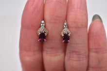 Load image into Gallery viewer, Levian 14K Rose Gold Rhodolite Garnet and Diamond Earrings