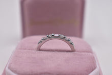 Load image into Gallery viewer, 14K White Gold Unique Round & Baguette Bar Channel Diamond Band