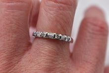 Load image into Gallery viewer, 14K White Gold Unique Round & Baguette Bar Channel Diamond Band