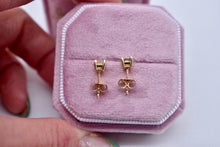 Load image into Gallery viewer, 14K Yellow Gold Princess Cut Diamond Push Back Stud Earrings 0.40cts