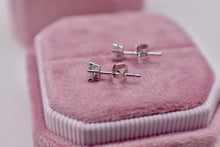 Load image into Gallery viewer, 14K White Gold Princess Cut Diamond Push Back Stud Earrings 0.22cts