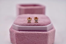 Load image into Gallery viewer, 14K Yellow Gold Princess Cut Diamond Push Back Stud Earrings 0.20cts