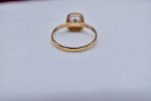 Load image into Gallery viewer, 14K Yellow Gold Vintage Natural Cushion Cut Diamond Solitaire Bezel Set Engagement Ring