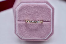 Load image into Gallery viewer, 14K Yellow Gold Vintage Baguette and Round Diamond Bar Channel Band