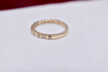 Load image into Gallery viewer, 14K Yellow Gold Vintage Baguette and Round Diamond Bar Channel Band