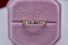 Load image into Gallery viewer, 14K Yellow Gold Vintage Baguette and Round Diamond Bar Channel Band