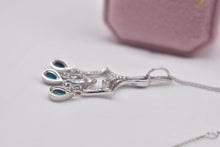 Load image into Gallery viewer, Statement Vintage 18K White Gold Turquoise and Diamond Art Deco Style Necklace