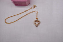 Load image into Gallery viewer, Vintage 14K Yellow Gold Diamond Heart Necklace, 1.20 ct