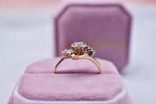 Load image into Gallery viewer, Vintage 14K Yellow Gold Retro Abstract Bypass Diamond Ring