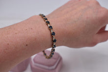 Load image into Gallery viewer, 10K Yellow Gold Vintage Round Sapphire & Diamond Bracelet