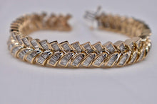 Load image into Gallery viewer, Vintage 14K Yellow Gold Vintage Baguette 8.00cts Diamond Chevron Style Bracelet
