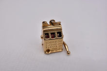 Load image into Gallery viewer, 14K Yellow Gold Animated Slot Machine Vintage Charm or Pendant