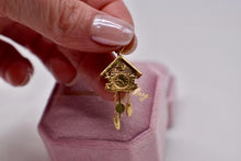 Load image into Gallery viewer, Vintage 18k Gold Animated 3D Cuckoo Clock Charm