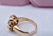 Load image into Gallery viewer, 18K Yellow Gold Victorian 1.50cts Old Mine Cut Diamond Cluster Halo Ring