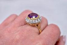 Load image into Gallery viewer, Remake Victorian 18K Yellow Gold & Platinum Halo Old Rose Cut Diamond and Alexandrite Ring