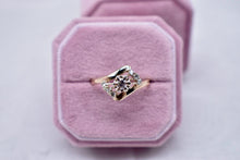 Load image into Gallery viewer, Vintage 14K Yellow Gold Retro Abstract Bypass Diamond Ring