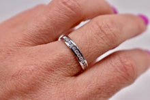 Load image into Gallery viewer, Vintage 14K White Gold Diamond Channel Set Wedding Band 0.30cts