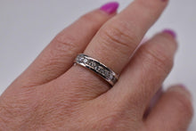 Load image into Gallery viewer, Vintage 14K White Gold Diamond Channel Set Wedding Band 1.10cts